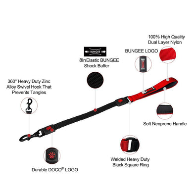 DOCO® 22'' Shock Absorbing BUNGEE Leash - www.docopet.com